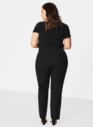 Pantalon classique taille élastiquée, Black, Model image number 0