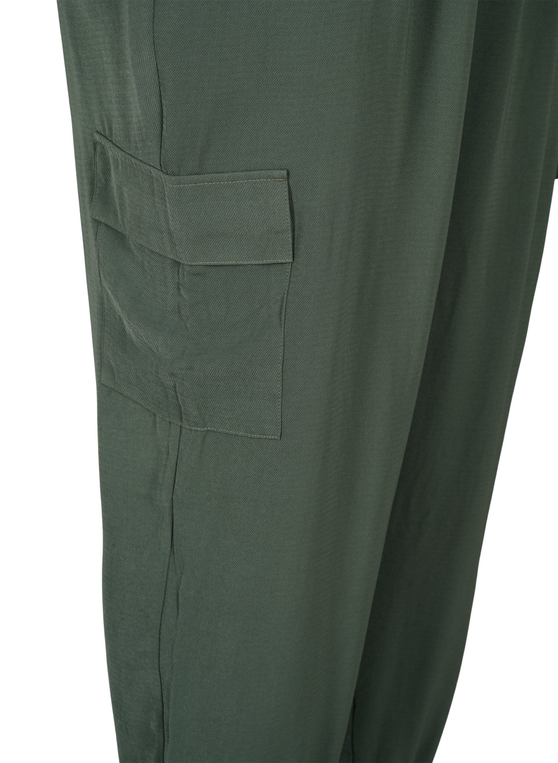 Zizzi Pantalon &agrave; poches cargo, Thyme, Packshot image number 3
