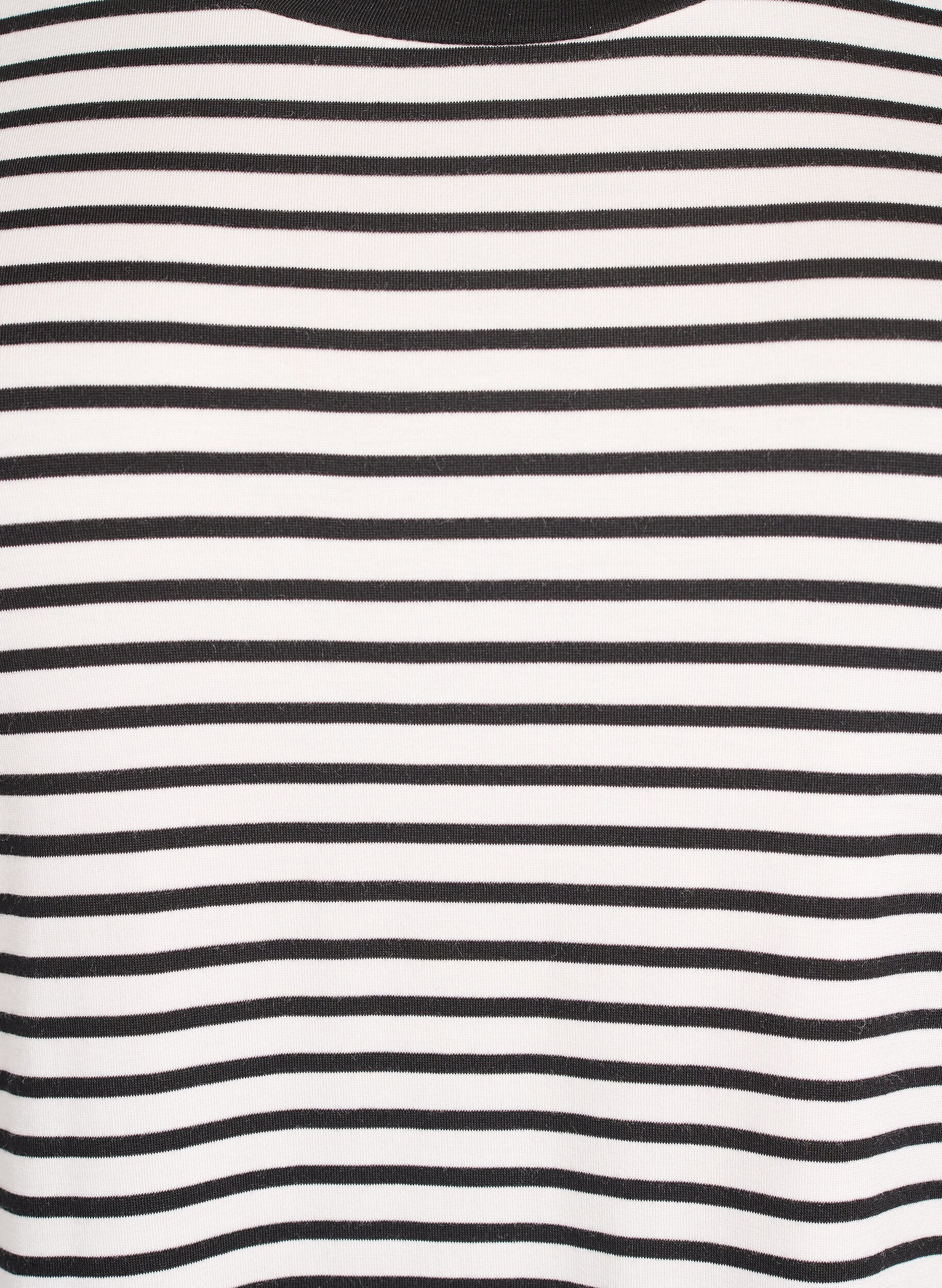 ZizziT-shirt en TENCEL&trade; Lyocell &agrave; rayures, Blanc, Packshot image number 2