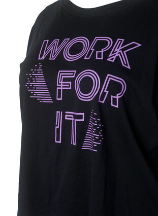 T-shirt d'entraînement en coton, Black w. Work For It, Packshot image number 2