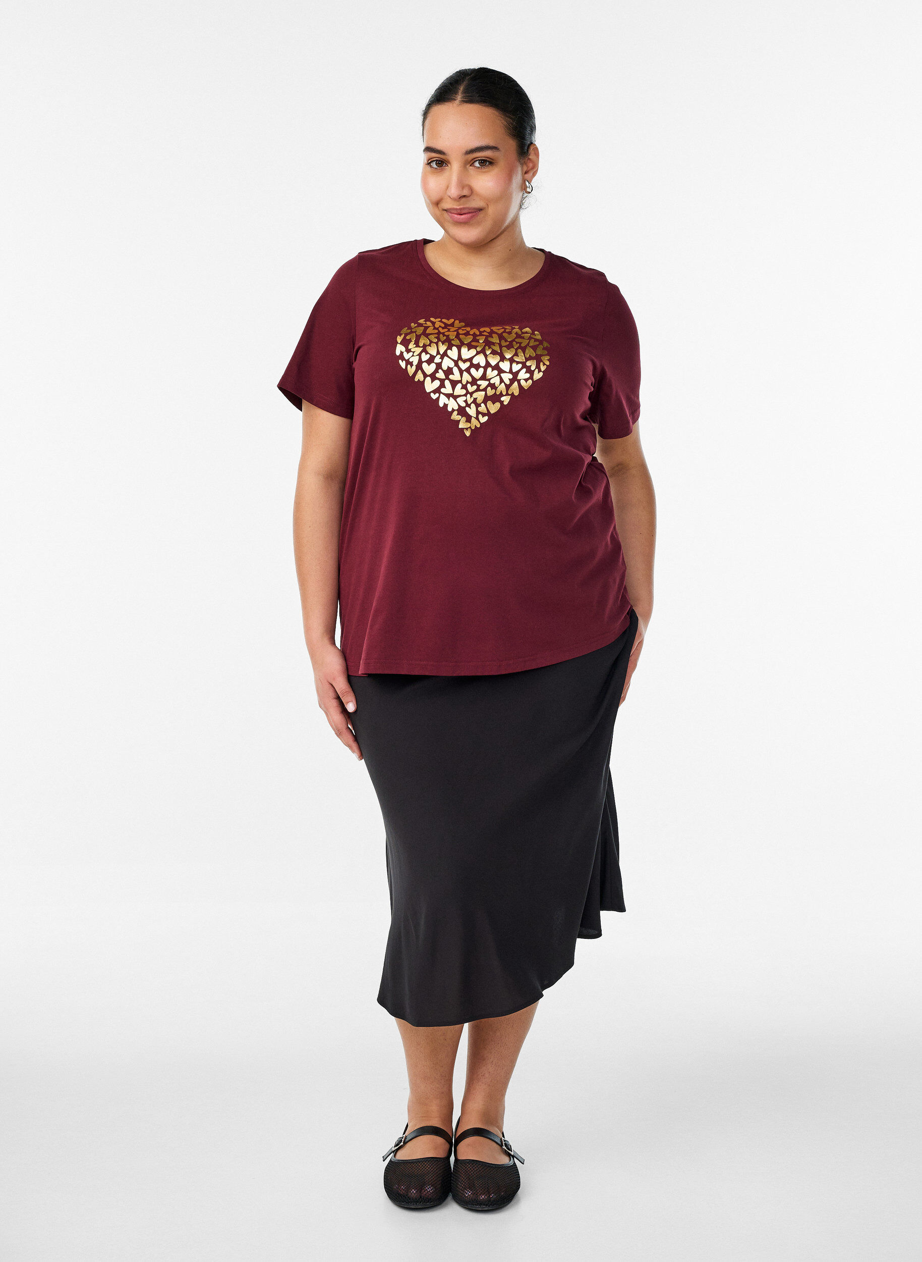 ZizziT-shirt imprim&eacute;, Bordeaux, Model image number 1
