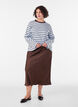 Jupe midi en satin, Marron, Model image number 0