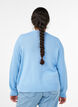 Cardigan en maille torsad&eacute;e avec boutons dor&eacute;s, Bleu, Model image number 2