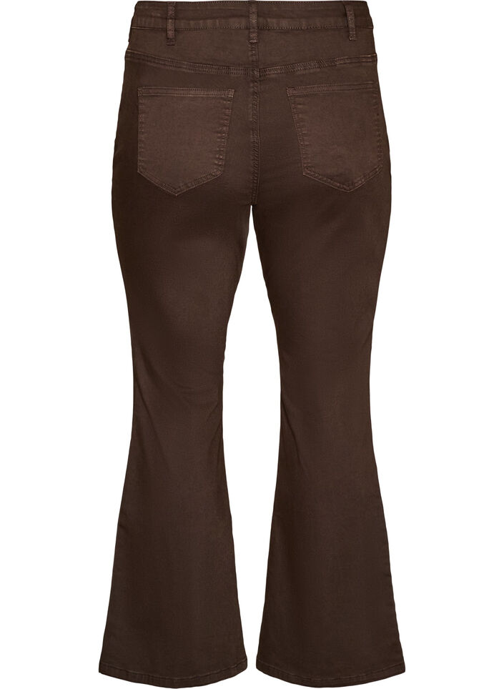 Jean bootcut Ellen en denim color&eacute;, Marron, Packshot image number 1