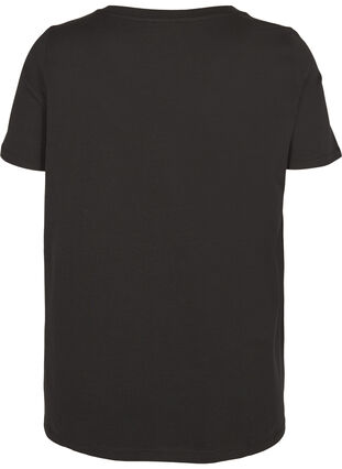 T-shirt à manches courtes avec imprimé, Black, Packshot image number 1