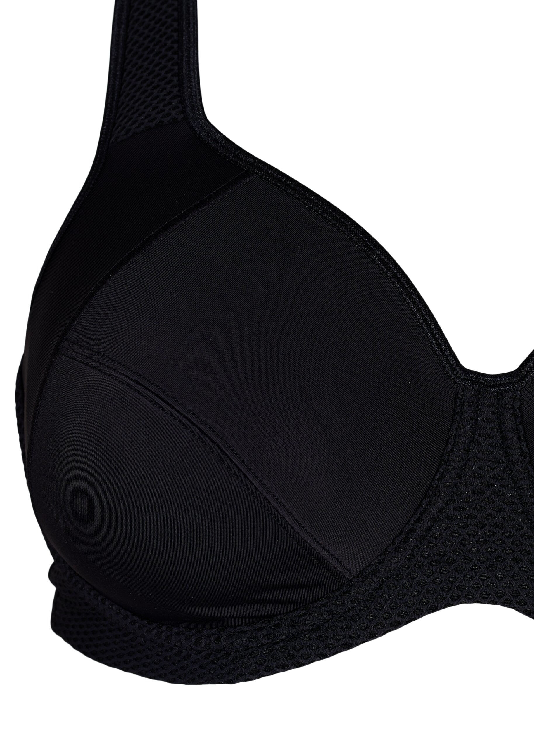 Zizzi CORE, HIGH SUPPORT WIRE BRA - Soutien-gorge de sport avec armature, Noir, Packshot image number 2