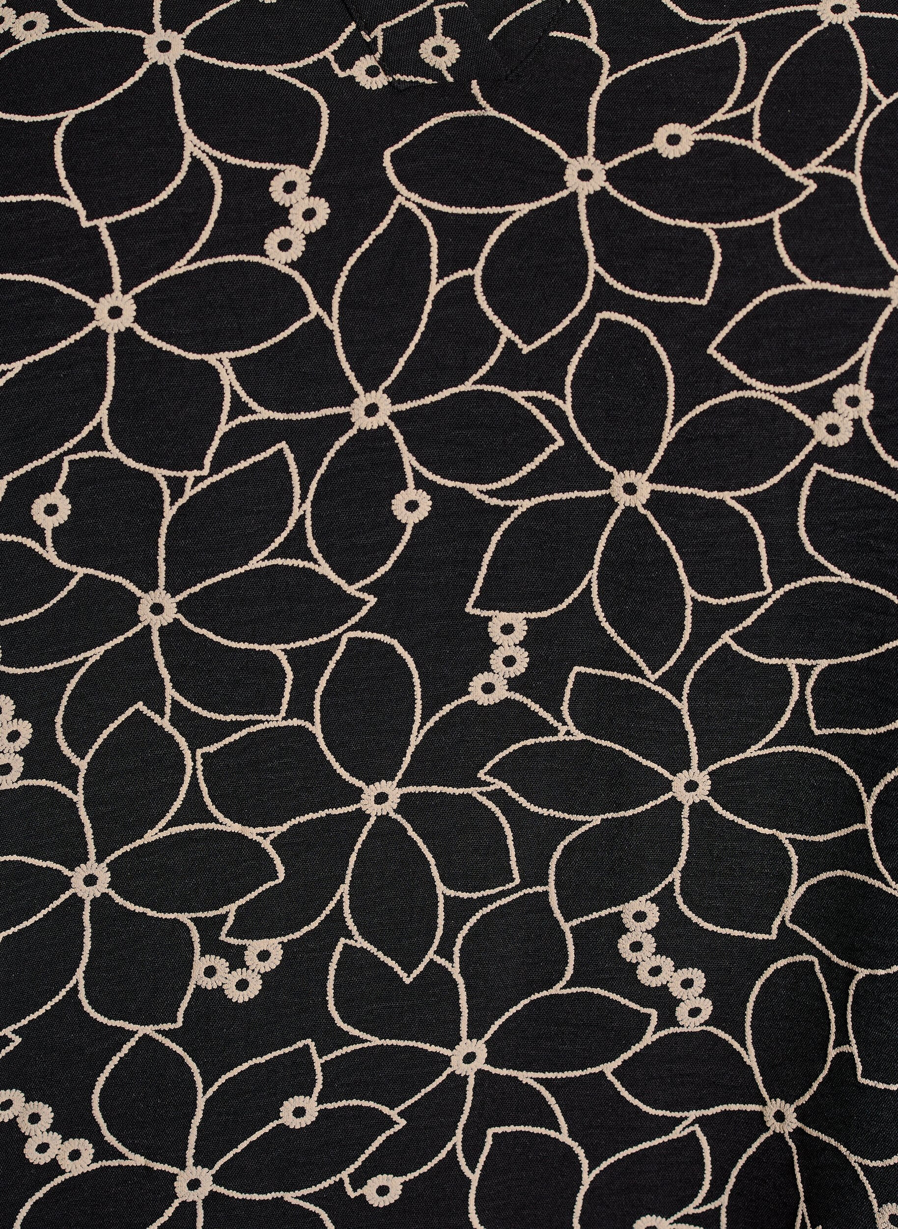 Zizzi Blouse &agrave; manches longues avec broderie florale, Noir, Packshot image number 2