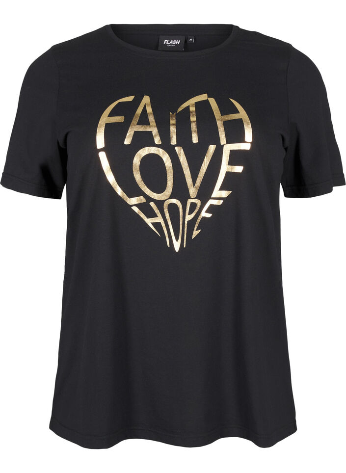 FLASH – T-shirt imprimé, Black Gold Faith, Packshot image number 0