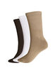 Lot de 3 chaussettes de sport avec logo, Marron, Packshot image number 1