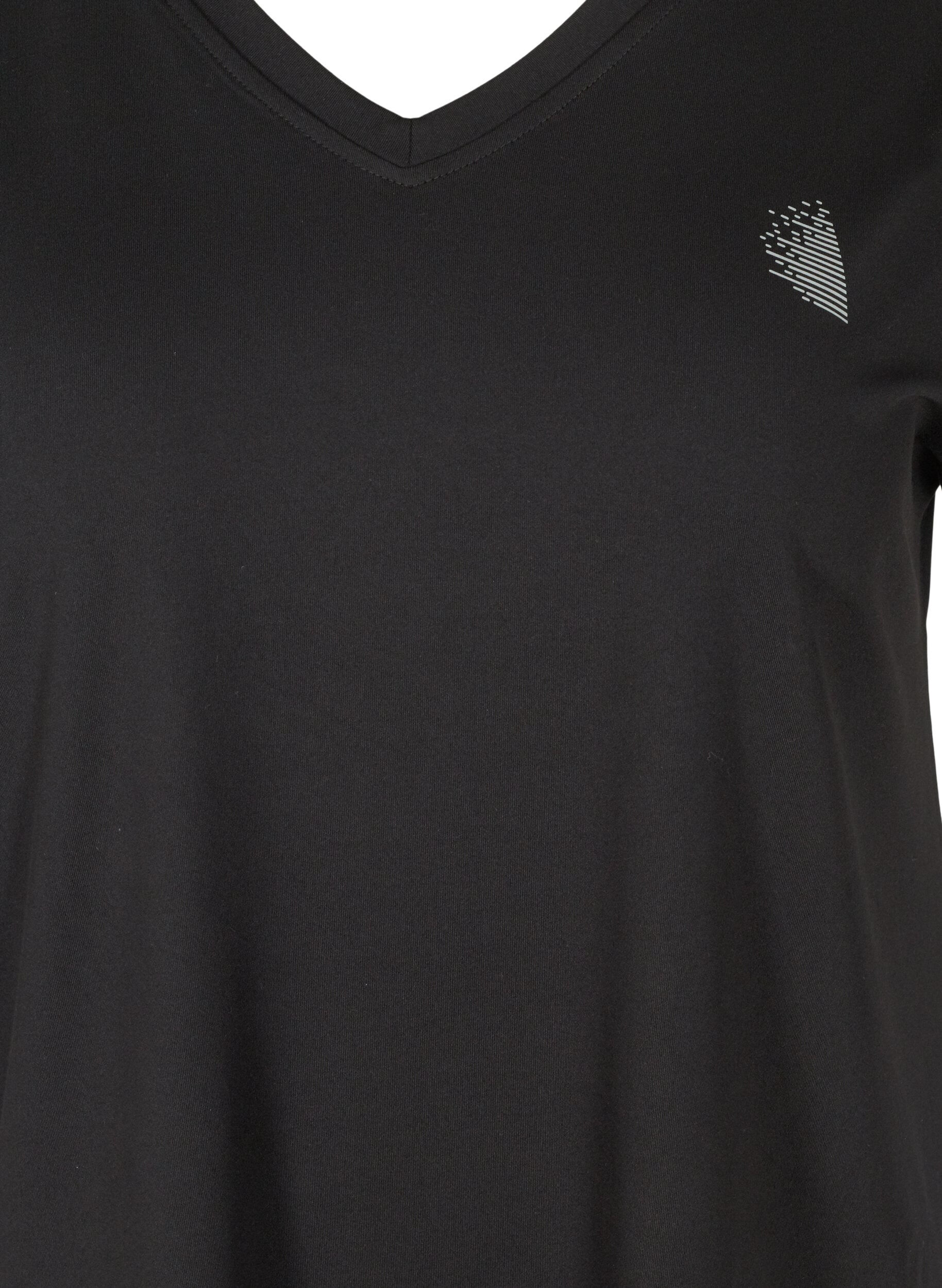 ZizziT-shirt de sport ample avec col en v, Noir, Packshot image number 2