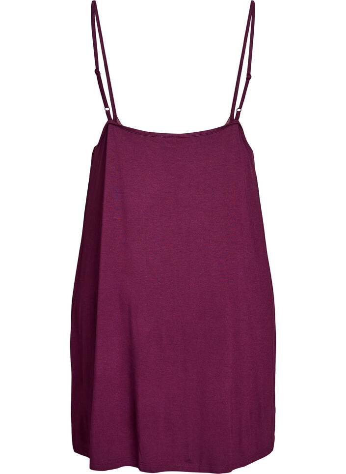 Chemise de nuit avec bord dentelle en viscose, Bordeaux fonc&eacute;, Packshot image number 1