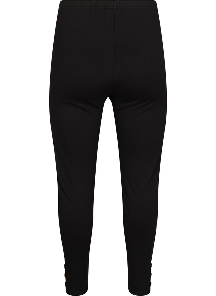 Le leggings en viscose avec des détails de bouton, Noir, Packshot image number 1