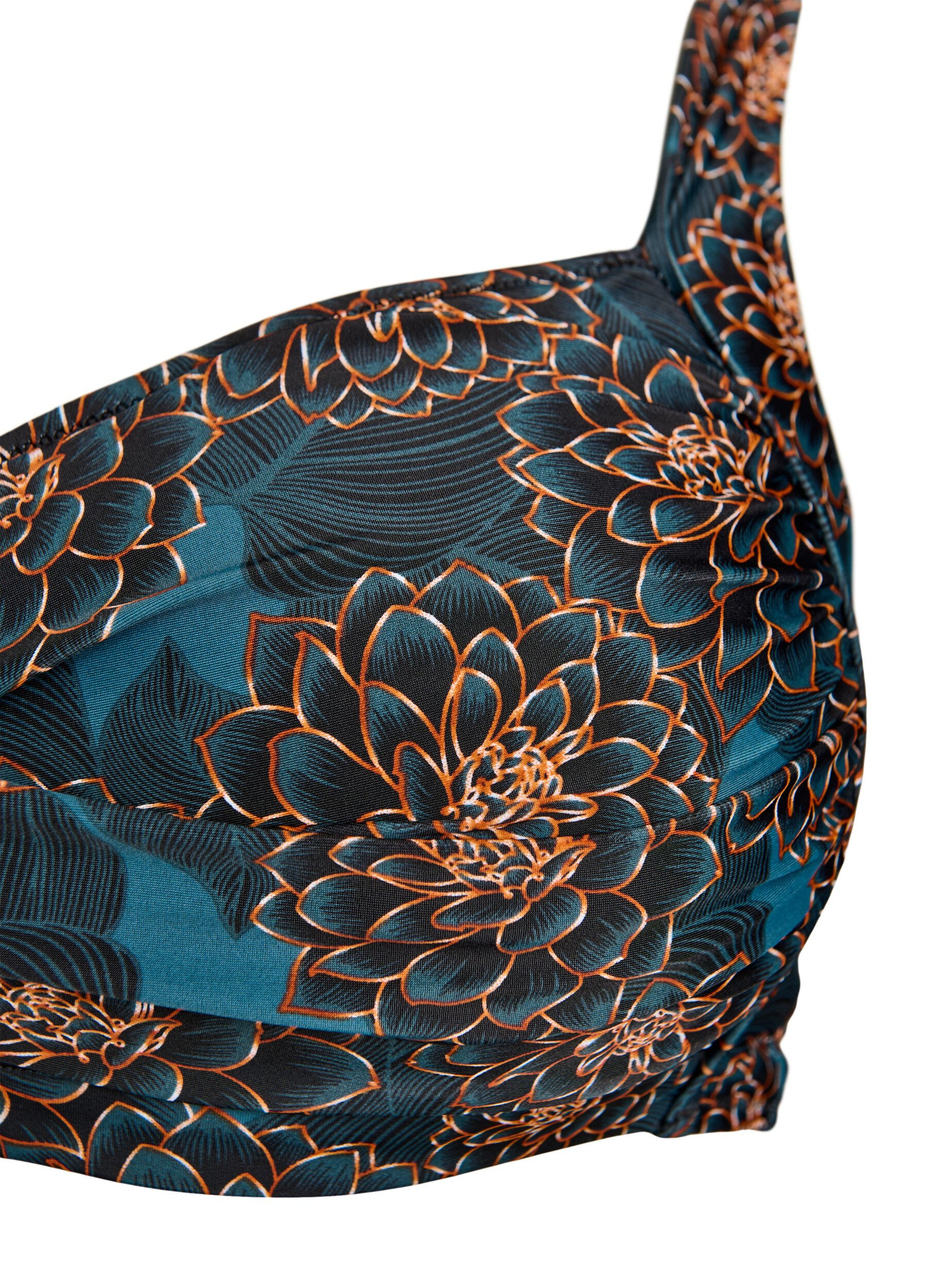 ZizziHaut de bikini rembourr&eacute; et imprim&eacute;, Bleu p&eacute;trole, Packshot image number 2