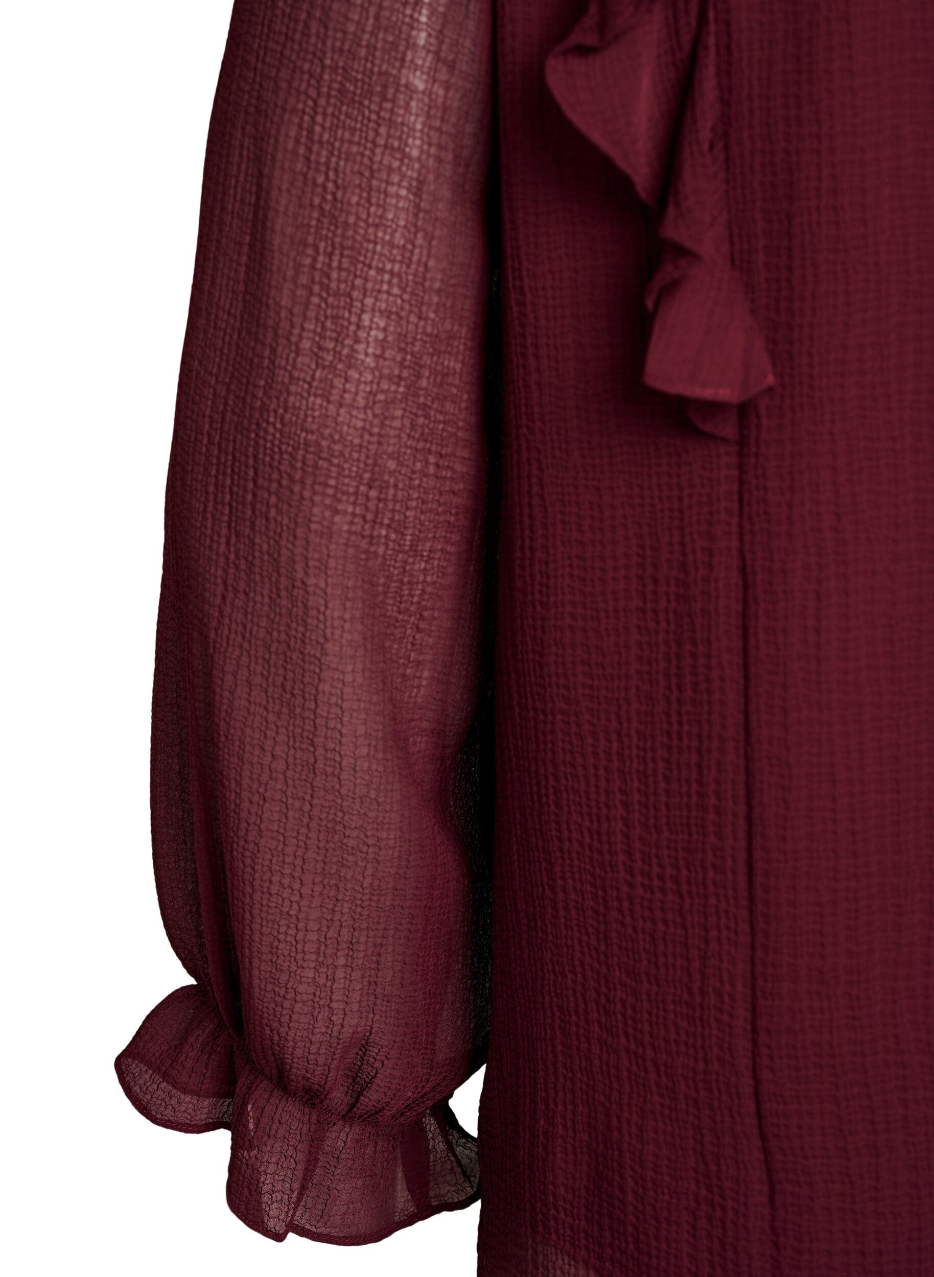 ZizziBlouse transparente avec volants et liens &agrave; nouer, Bordeaux, Packshot image number 3