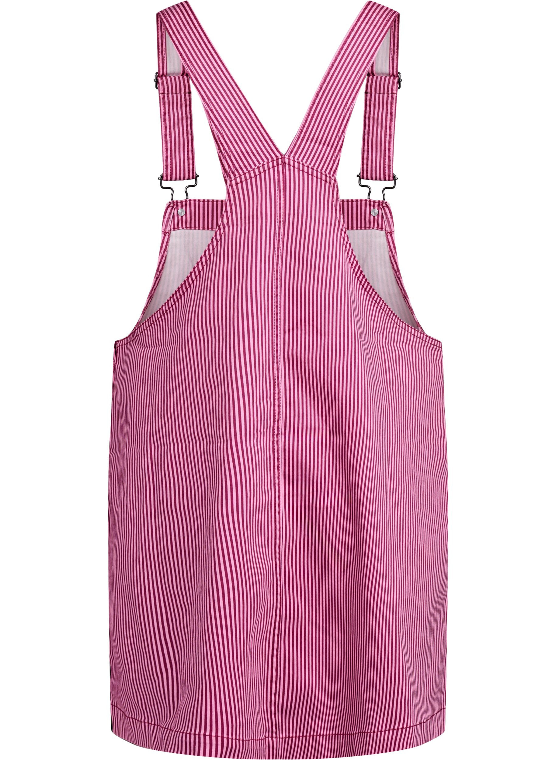 Zizzi Robe salopette courte &agrave; rayures, Red Stripe, Packshot image number 1