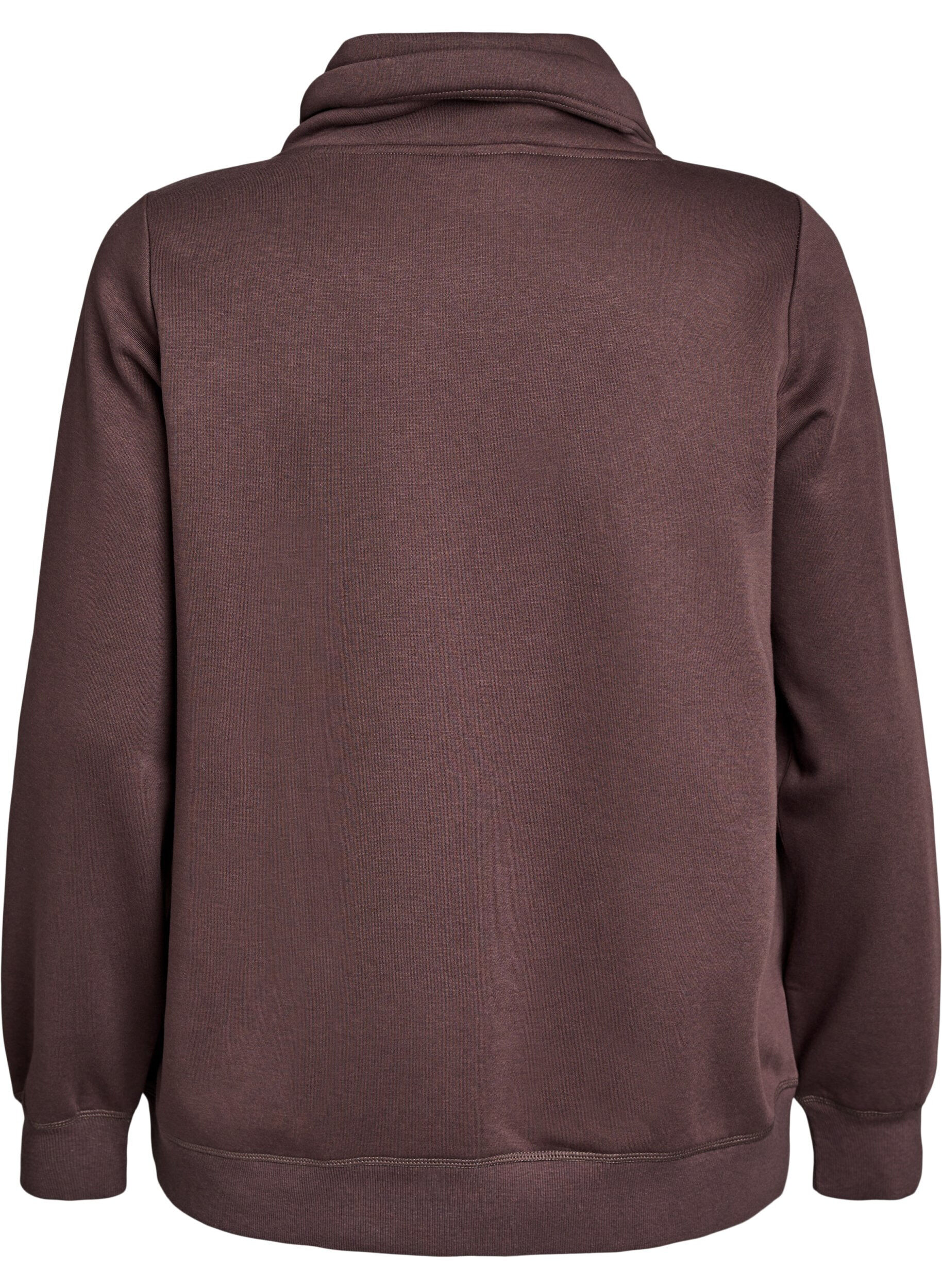 Zizzi FLASH - Sweat &agrave; col montant et poches, Marron, Packshot image number 1
