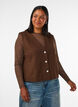 Blouse en mesh &agrave; manches longues, Marron, Model image number 0