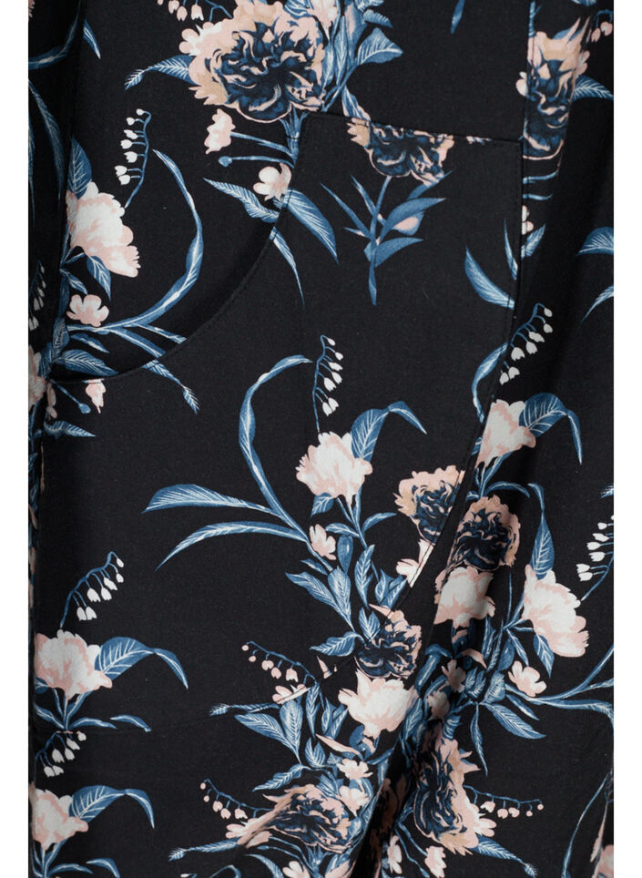 Robe en coton imprim&eacute; &agrave; manches courtes, Bleu, Packshot image number 3