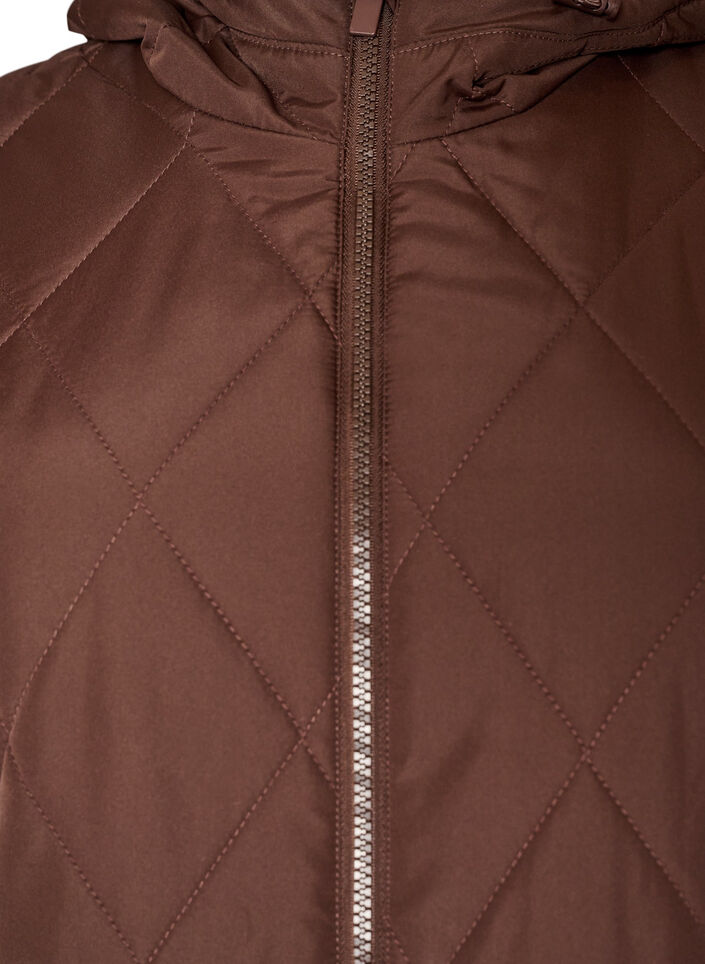 Veste l&eacute;g&egrave;rement matelass&eacute;e en losange, Marron, Packshot image number 2
