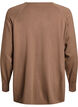 Blouse en maille &agrave; col rond et motif tricot&eacute;, Marron, Packshot image number 1