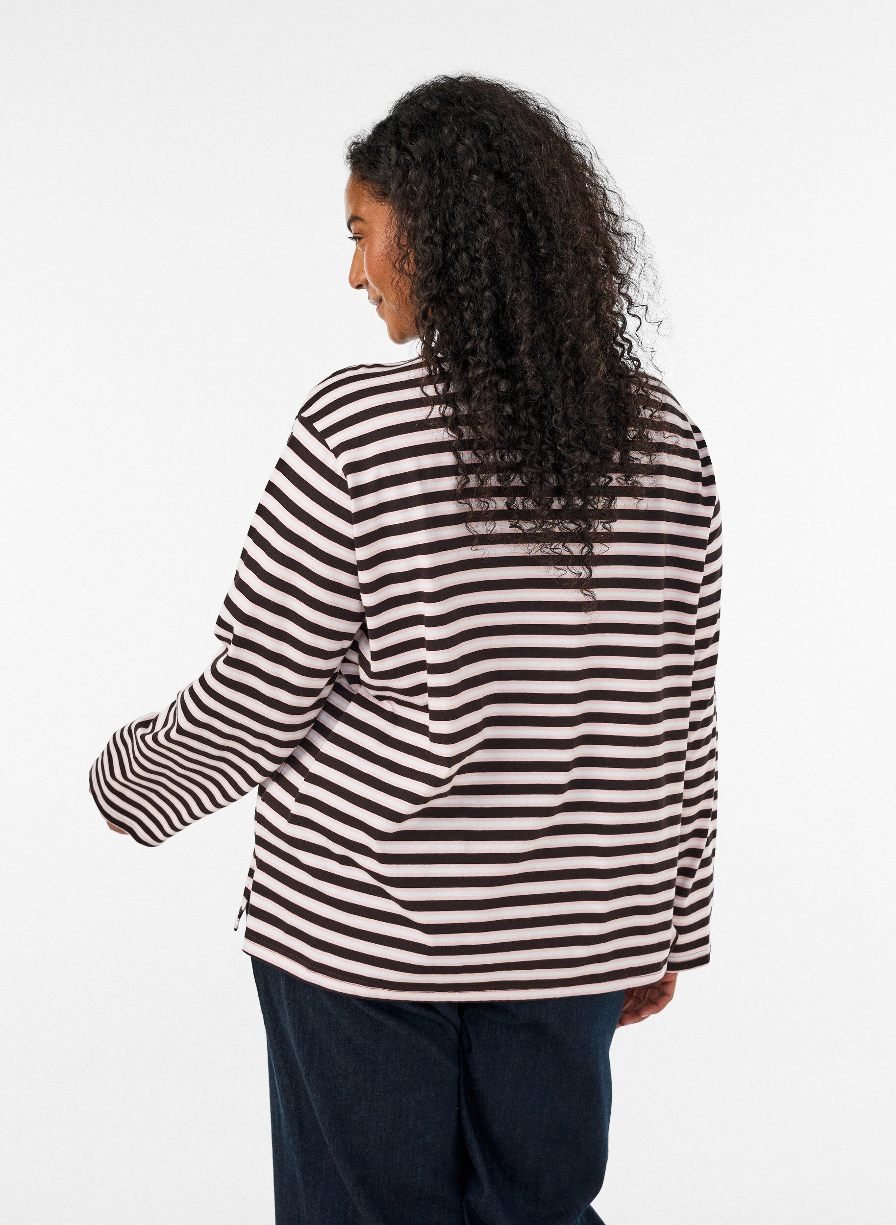 ZizziT-shirt Basic avec manches longues, Rose, Model image number 2