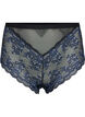 Culotte en dentelle à taille haute, Black w. blue lace, Packshot image number 0
