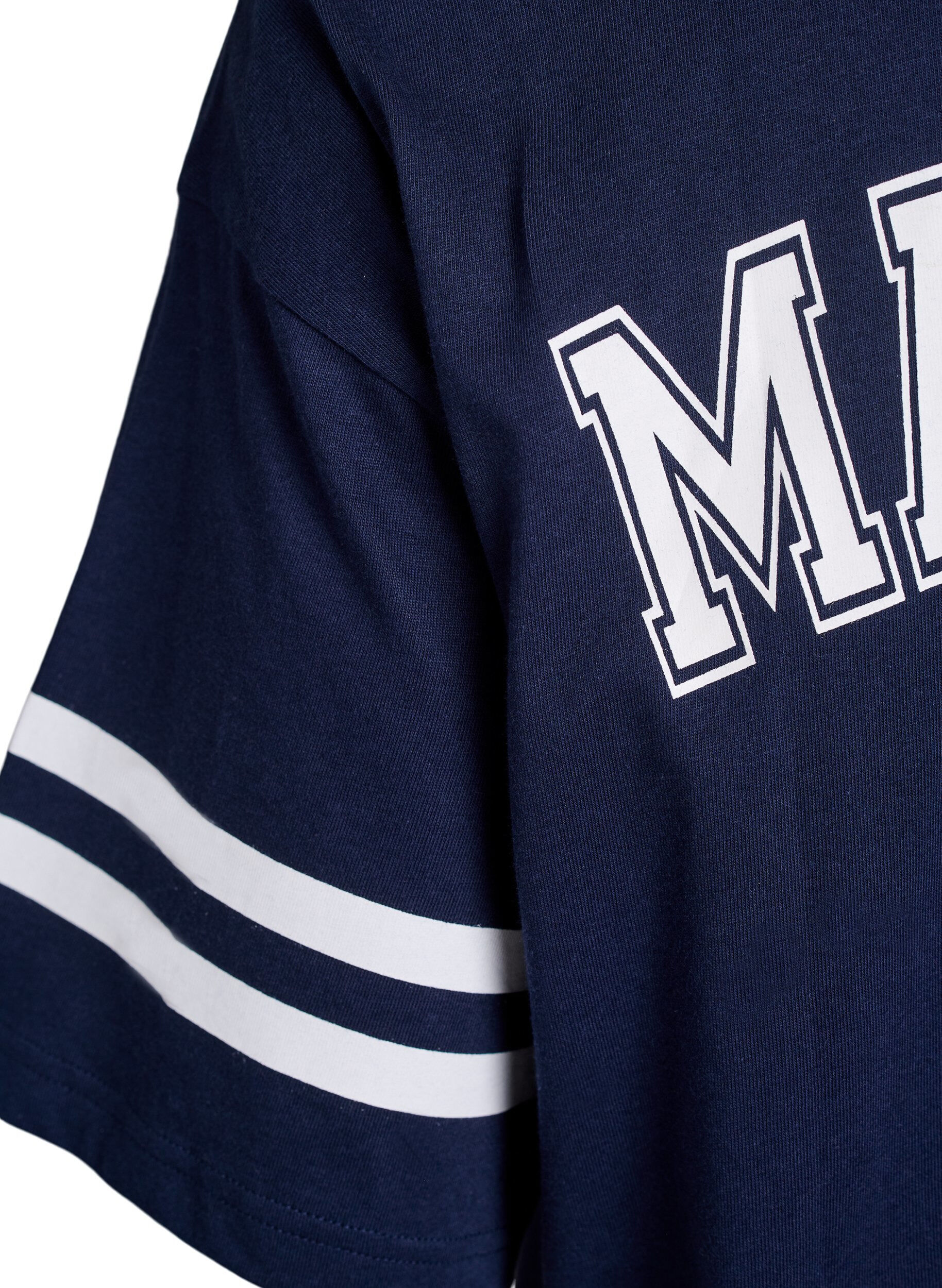 Zizzi Robe T-shirt courte avec d&eacute;tails sport, Bleu, Packshot image number 4