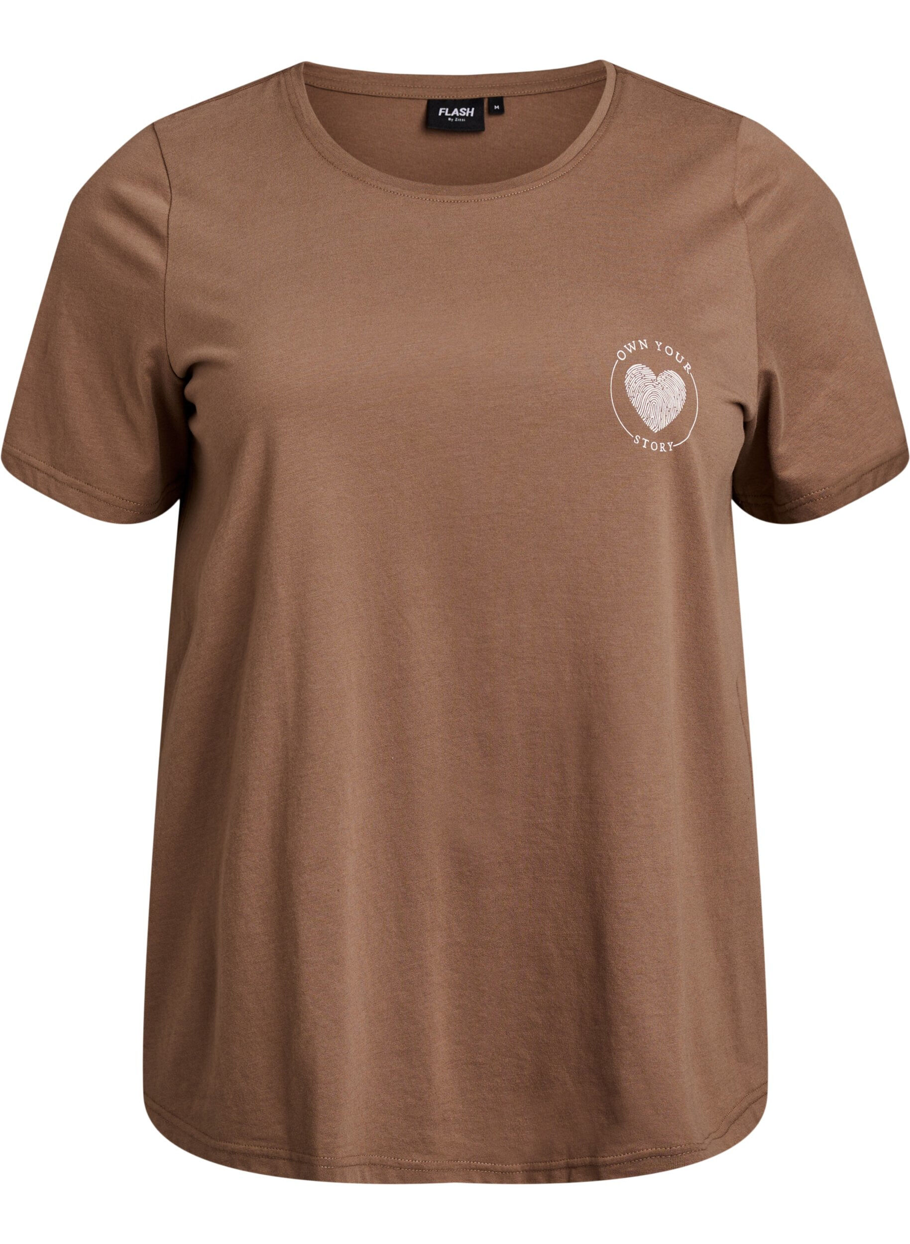 Zizzi FLASH - T-shirt imprim&eacute;, Marron, Packshot image number 0