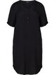 Robe en viscose à manches courtes avec boutons, Black, Packshot image number 0