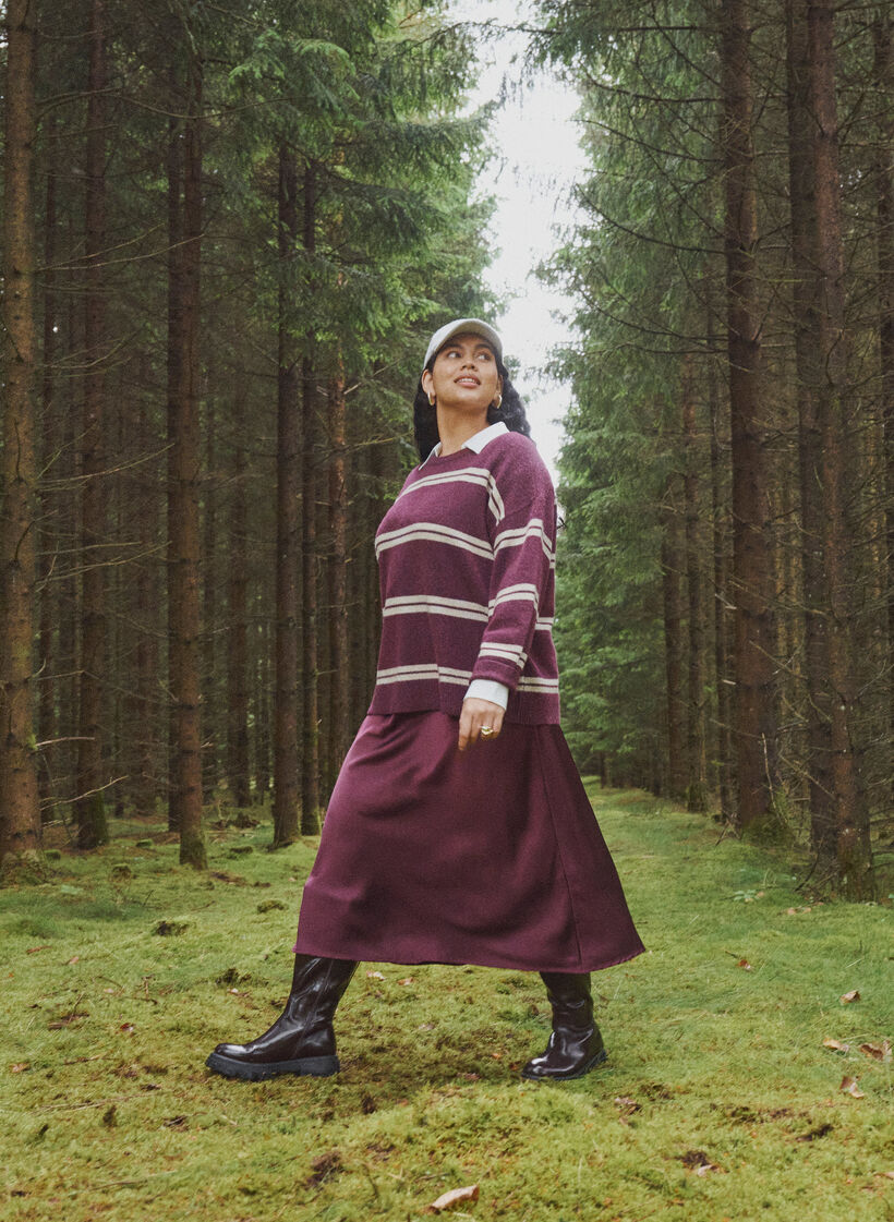 Jupe midi en satin, Bordeaux, Image image number 0