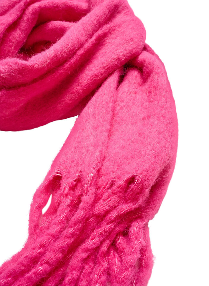 &Eacute;charpe douce &agrave; franges, Rose, Packshot