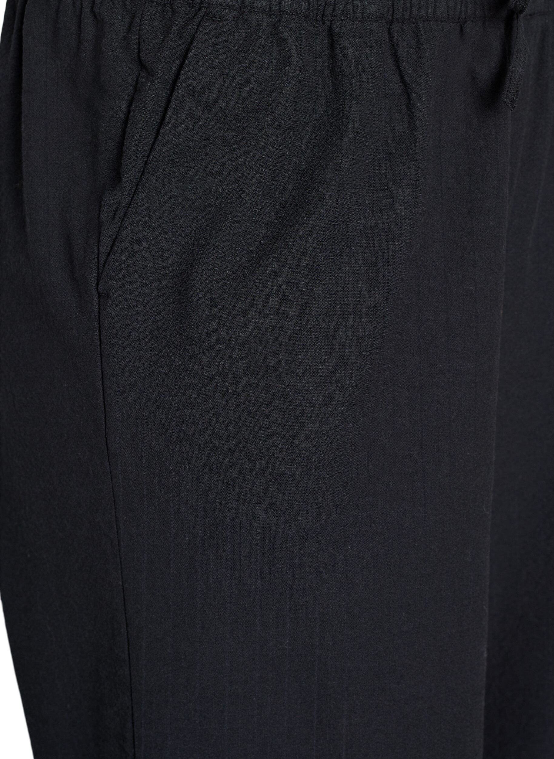 ZizziPantalon ample avec taille haute et poches, Noir, Packshot image number 2