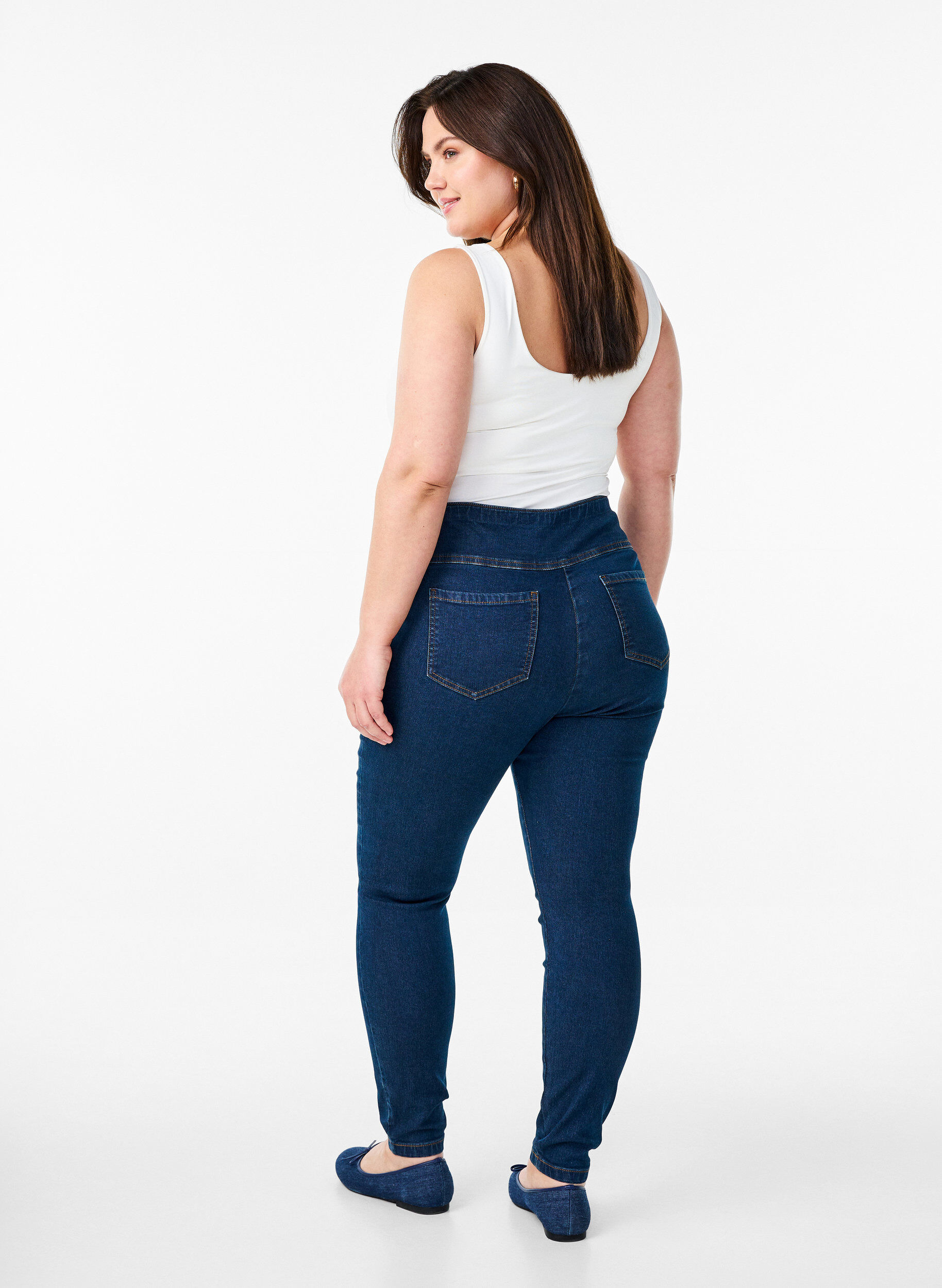 Zizzi Jeggings extensibles avec une taille haute, Bleu, Model image number 1