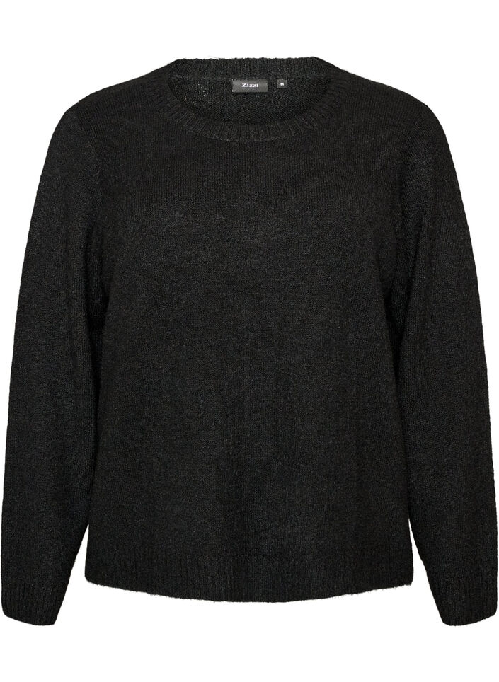 Pull ample &agrave; col rond, Noir, Packshot image number 0