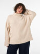 Pull &agrave; col roul&eacute; et torsades, Vanille, Model image number 0