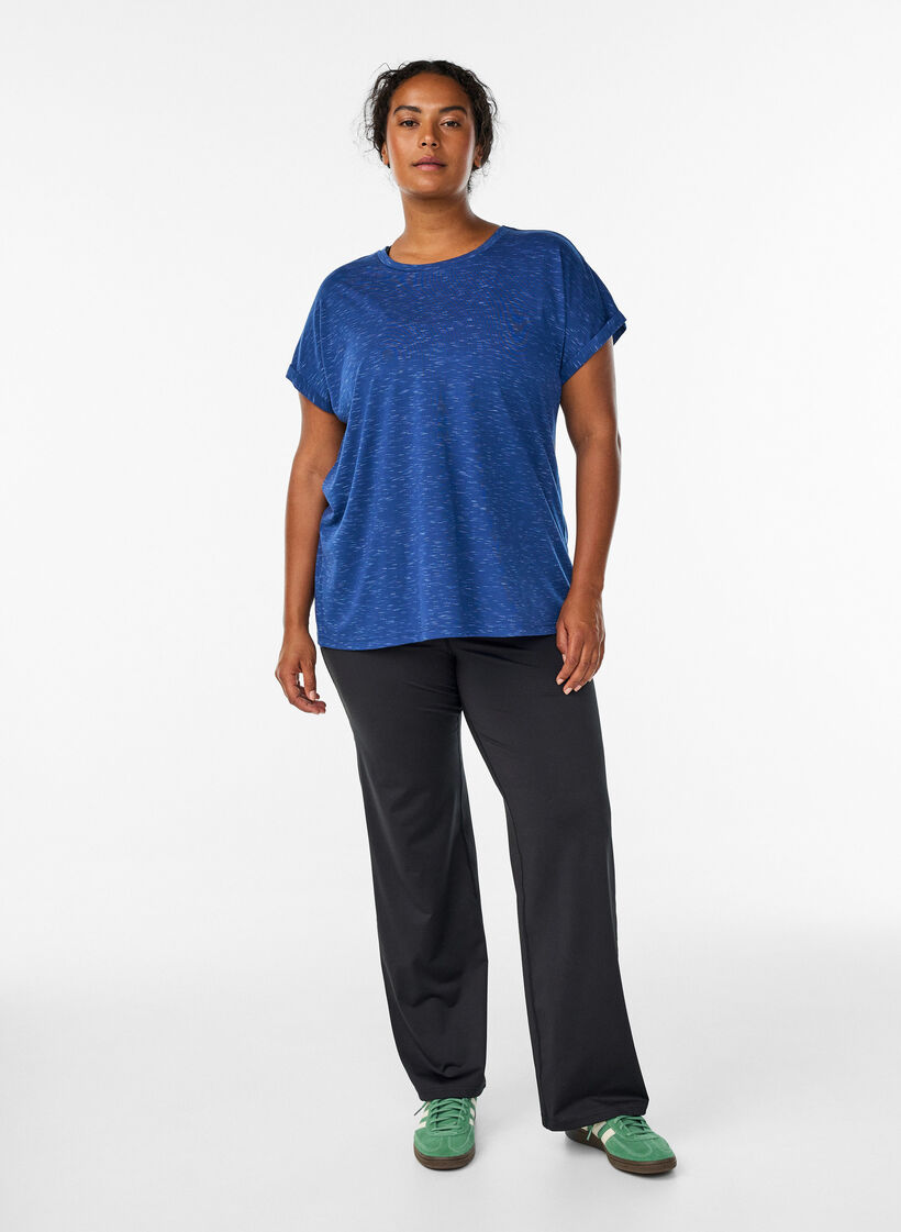 T-shirt d'entra&icirc;nement ample &agrave; manches courtes, Bleu, Model image number 1