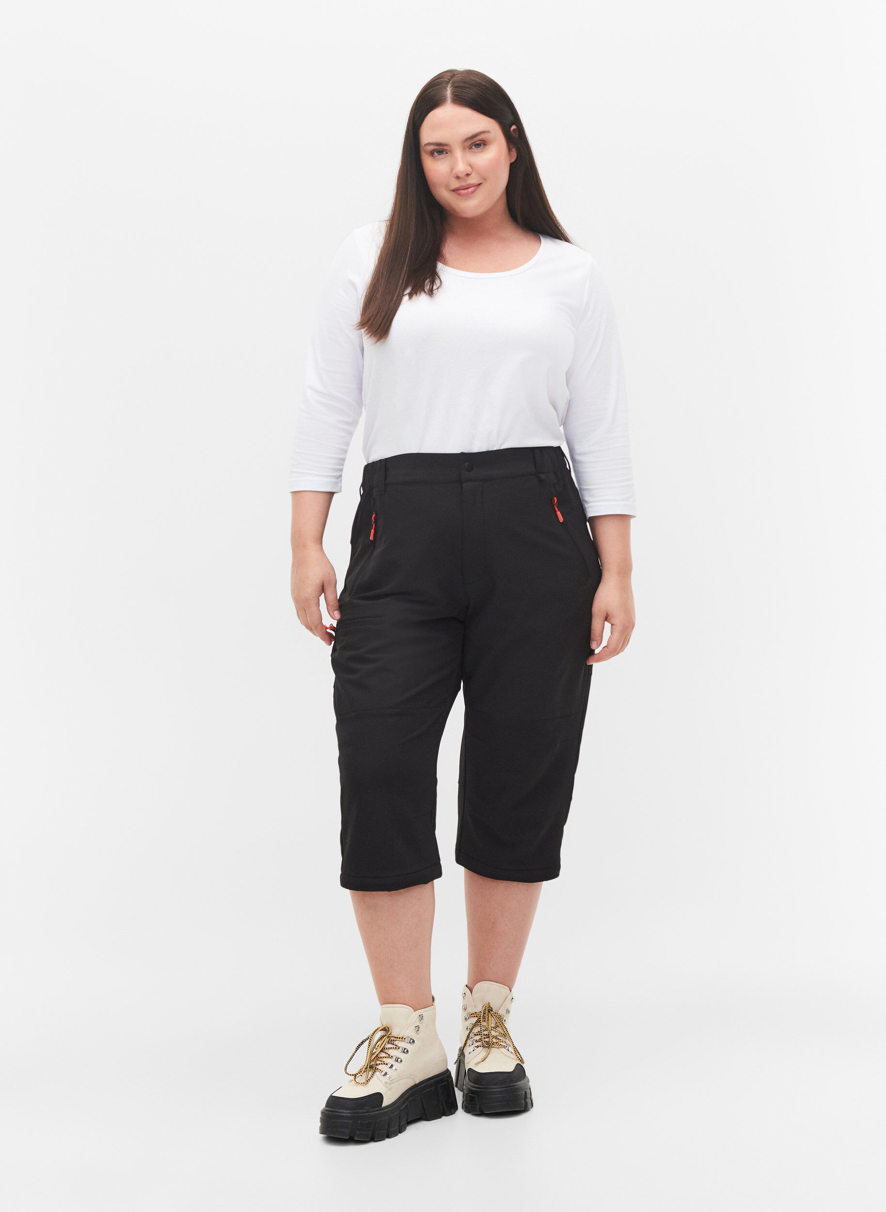 Zizzi Pantalon de randonn&eacute;e avec jambes amovibles, Black, Model image number 4