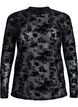 Blouse en maille &agrave; motif floral, Noir, Packshot image number 0