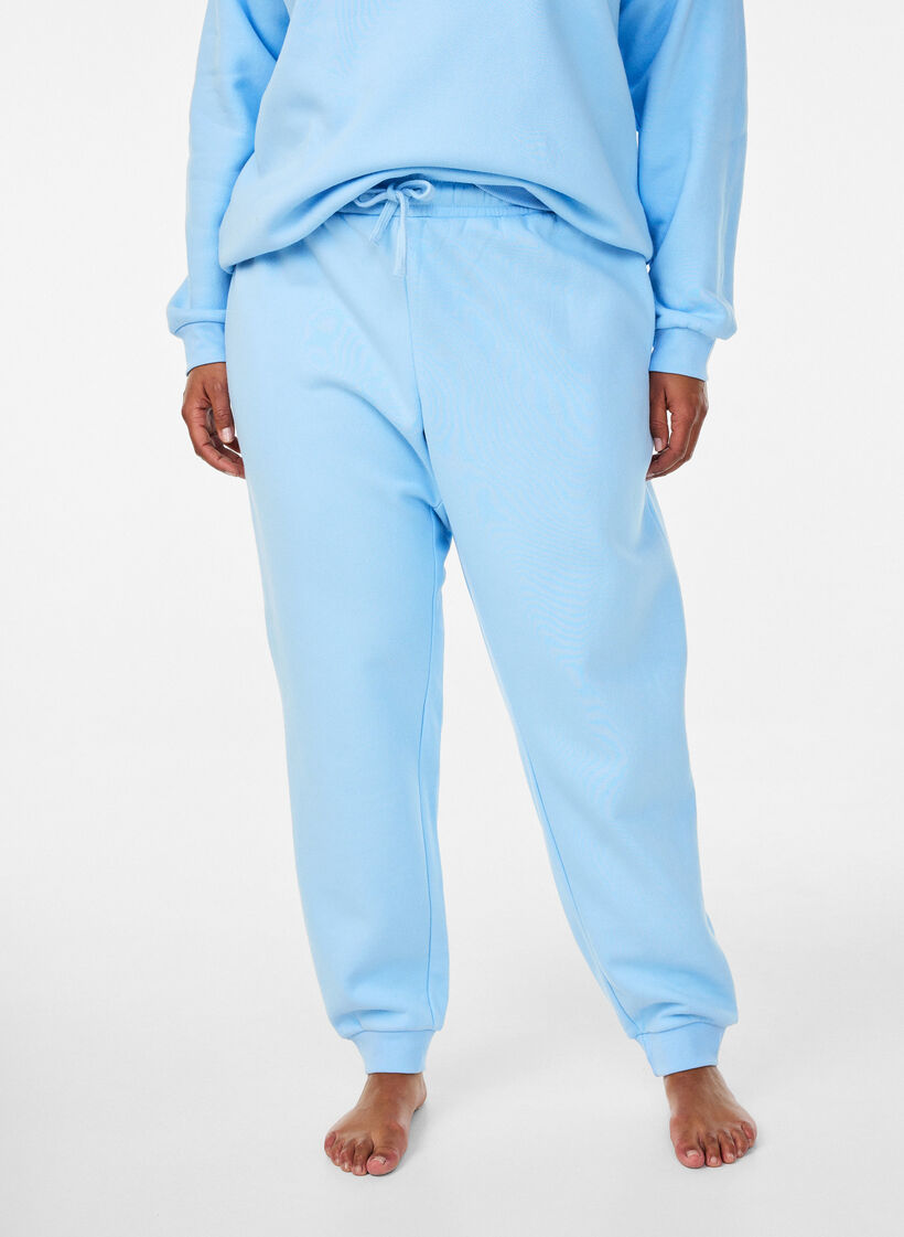 Joggers taille haute, Bleu Clair, Model image number 2