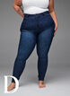 Jean super slim à taille haute, Dark Blue, Model image number 8