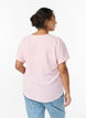 Blouse &agrave; manches courtes et encolure ronde, Rose, Model image number 2