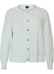 Cardigan en maille torsad&eacute;e avec boutons d&eacute;coratifs, Bleu Clair, Packshot image number 0