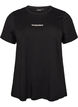 T-shirt en coton avec badge texte, Noir, Packshot image number 0