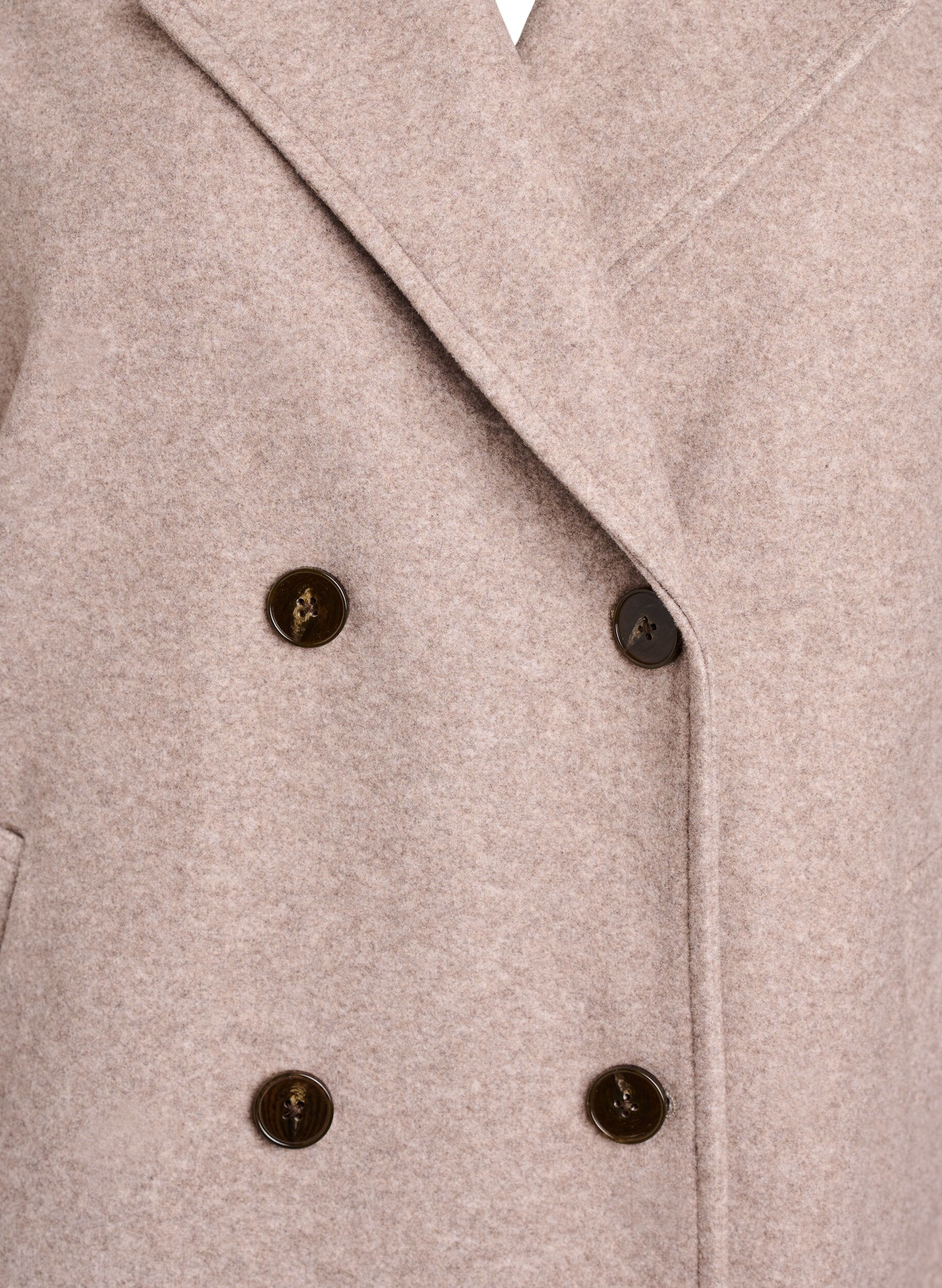 Zizzi Manteau court &agrave; boutonnage crois&eacute;, Beige, Packshot image number 2