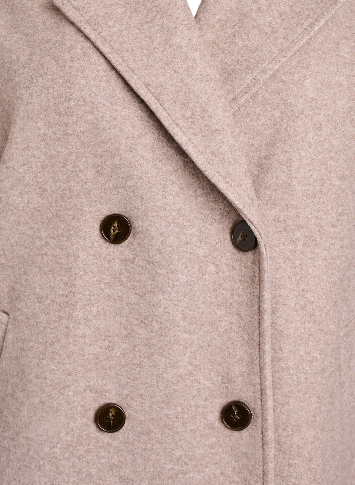 Manteau court à boutonnage croisé, Beige, Packshot image number 2