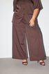 Pantalon coupe amples &agrave; rayures tennis avec strass, Marron, Model image number 2