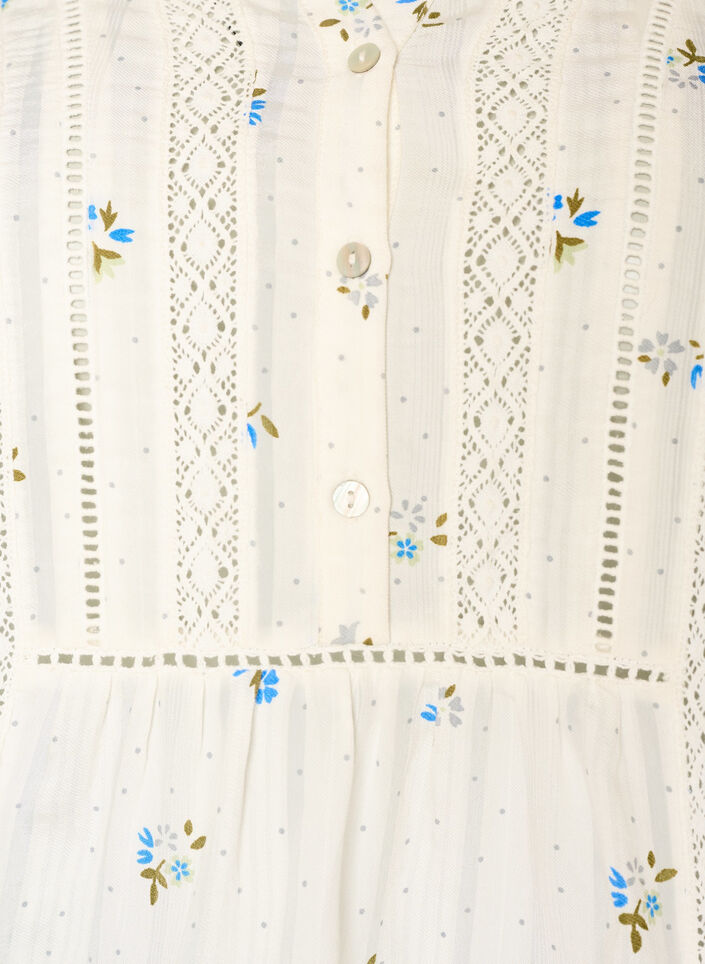 Blouse imprim&eacute;e &agrave; manches 1/2, Vanille, Packshot image number 2