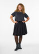 Jupe courte pliss&eacute;e &agrave; taille &eacute;lastique, Noir, Model image number 1