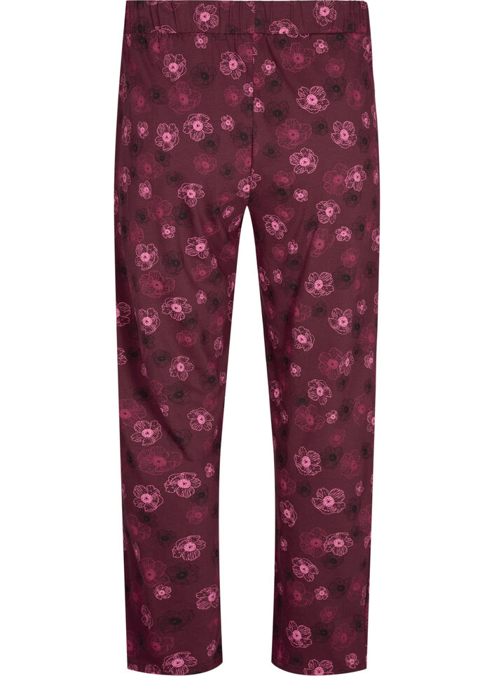 Pantalon de pyjama en coton avec imprim&eacute;, Bordeaux fonc&eacute;, Packshot image number 1