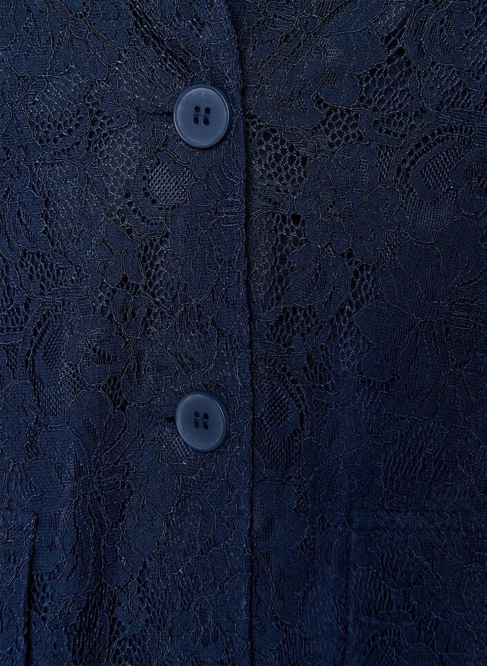 Blazer en dentelle avec fermeture &agrave; boutons, Bleu, Packshot image number 2